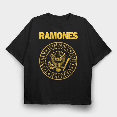 RAMONES Pres. Logo, Tricou Oversize Barbati (Unisex)