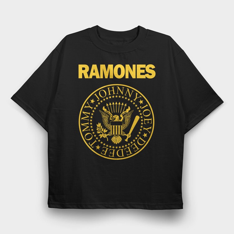 RAMONES Pres. Logo, Tricou Oversize Barbati (Unisex)