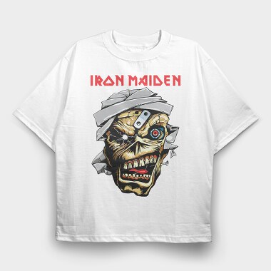 IRON MAIDEN EDDIE METAL, Tricou Oversize Barbati (Unisex)