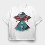 Alien Ufo, Tricou Oversize Barbati (Unisex)