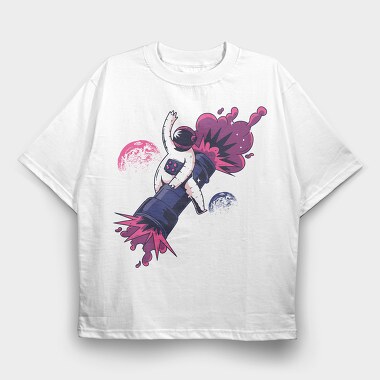 Astronaut On Bazooka, Tricou Oversize Barbati (Unisex)