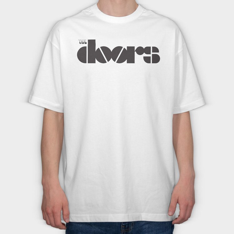 THE DOORS Band logo name, Tricou Oversize Barbati (Unisex)