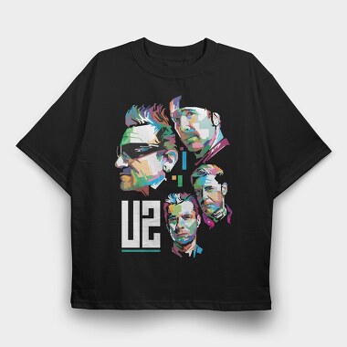 U2 Art1, Tricou Oversize Barbati (Unisex)