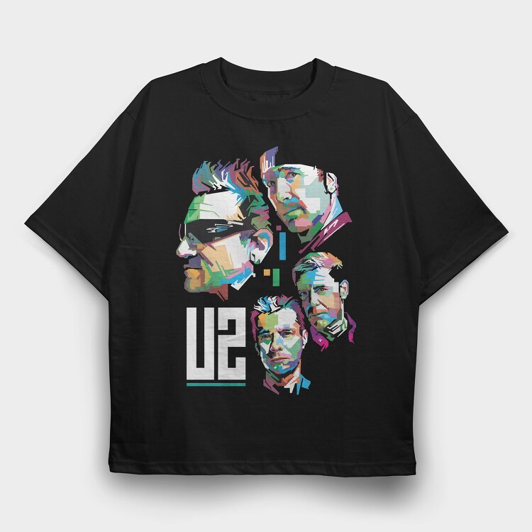 U2 Art1, Tricou Oversize Barbati (Unisex)
