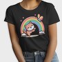 Cat Rainbow Cartoon, Tricou Femei