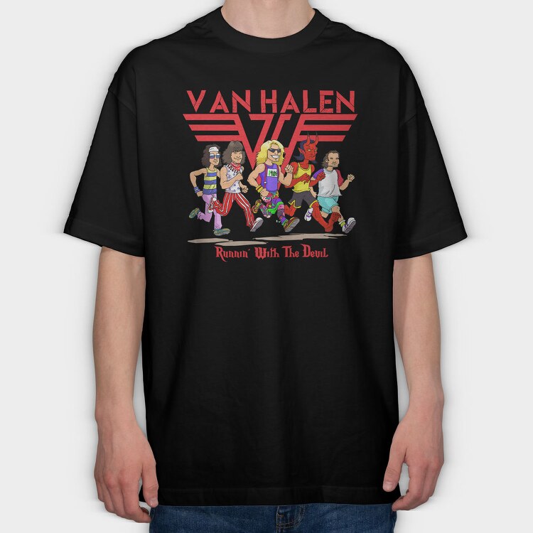 VAN HALEN Runnin with the devil, Tricou Oversize Barbati (Unisex)