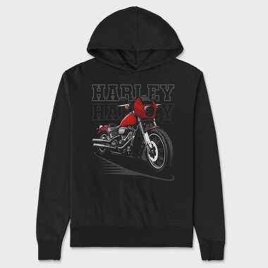 Harley Davidson Red Bike Ride, Hanorac Oversize Barbati (Unisex)