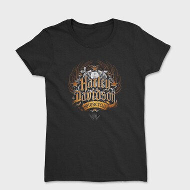 Harley Davidson Wreath Stars Bike, Tricou Femei