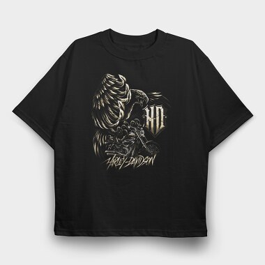 Harley Eagle Biker Flag 3, Tricou Oversize Barbati (Unisex)
