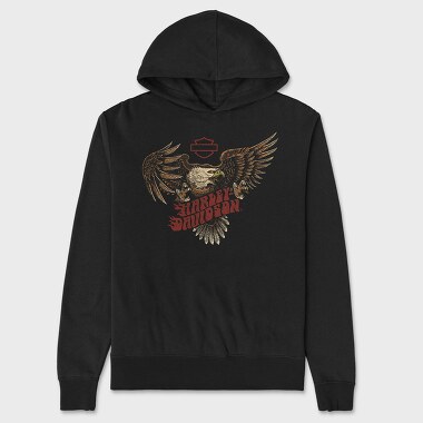 Harley Eagle Biker Flag, Hanorac Oversize Barbati (Unisex)