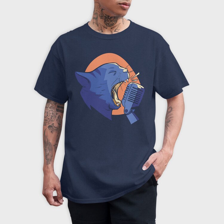 Cat Scream Mic, Tricou Barbati (Unisex)