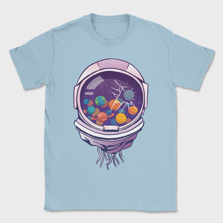 Astronaut Helmet And Planets, Tricou Barbati (Unisex)