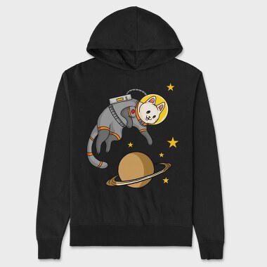 Cat in Space, Hanorac Oversize Barbati (Unisex)