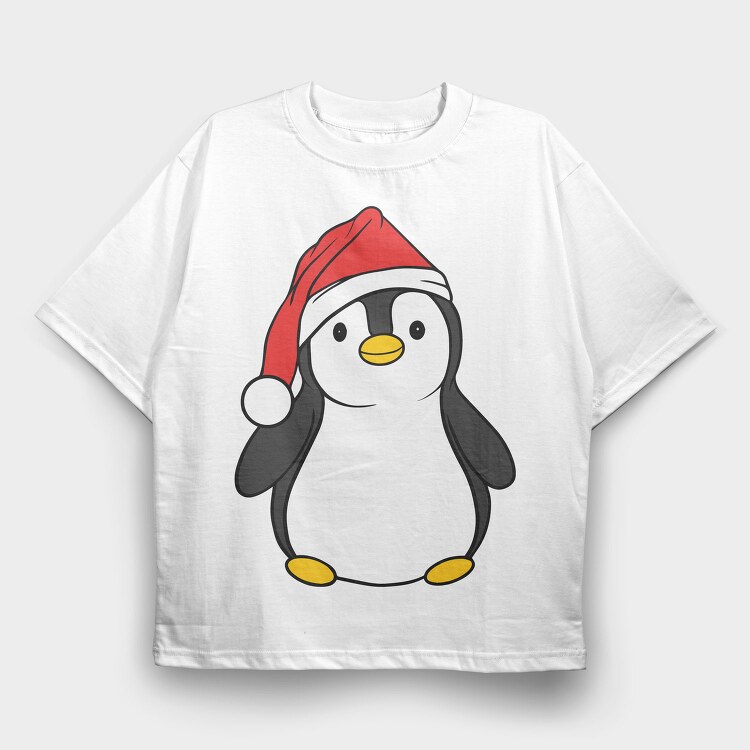 Christmas Penguin, Tricou Oversize Barbati (Unisex)