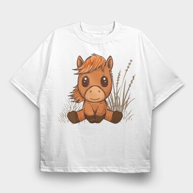 Cute Horse, Tricou Oversize Barbati (Unisex)