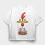 Funny Chicken, Tricou Oversize Barbati (Unisex)