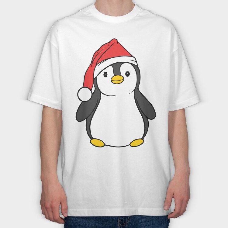 Christmas Penguin, Tricou Oversize Barbati (Unisex)