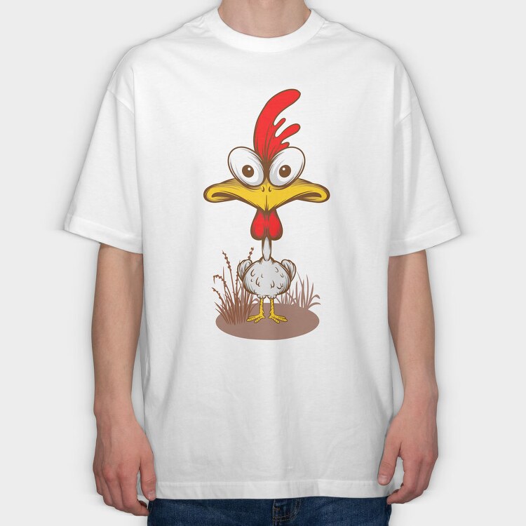 Funny Chicken, Tricou Oversize Barbati (Unisex)