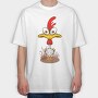 Funny Chicken, Tricou Oversize Barbati (Unisex)