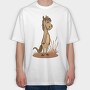 Horse Cartoon, Tricou Oversize Barbati (Unisex)