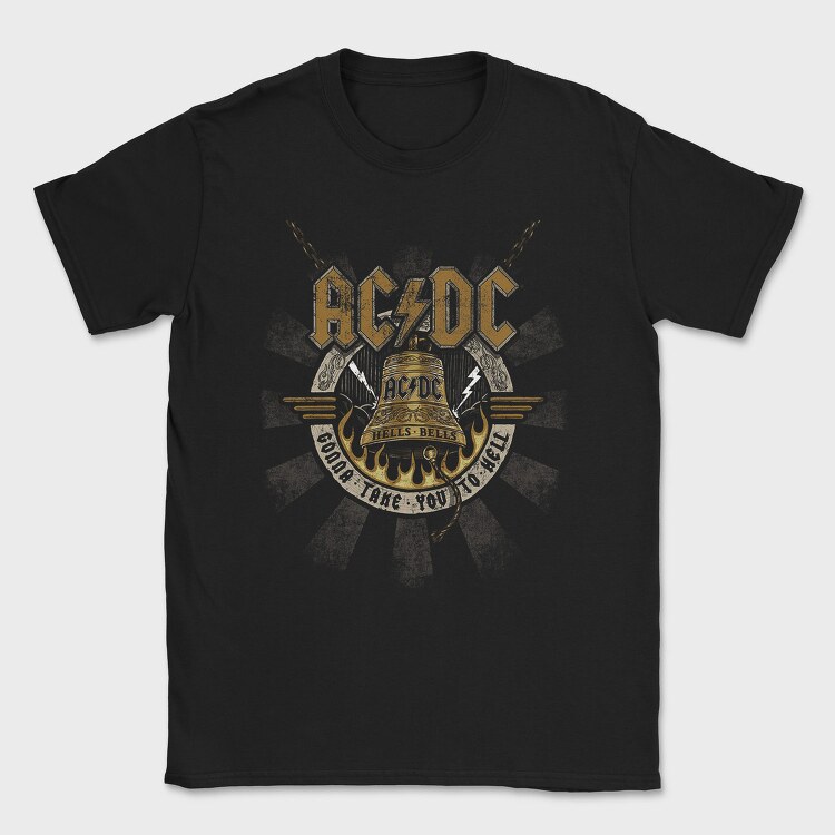 Acdc Bell Flames Eyes 2, Tricou Barbati (Unisex)