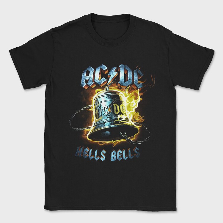 Acdc Bell Flames Eyes, Tricou Barbati (Unisex)