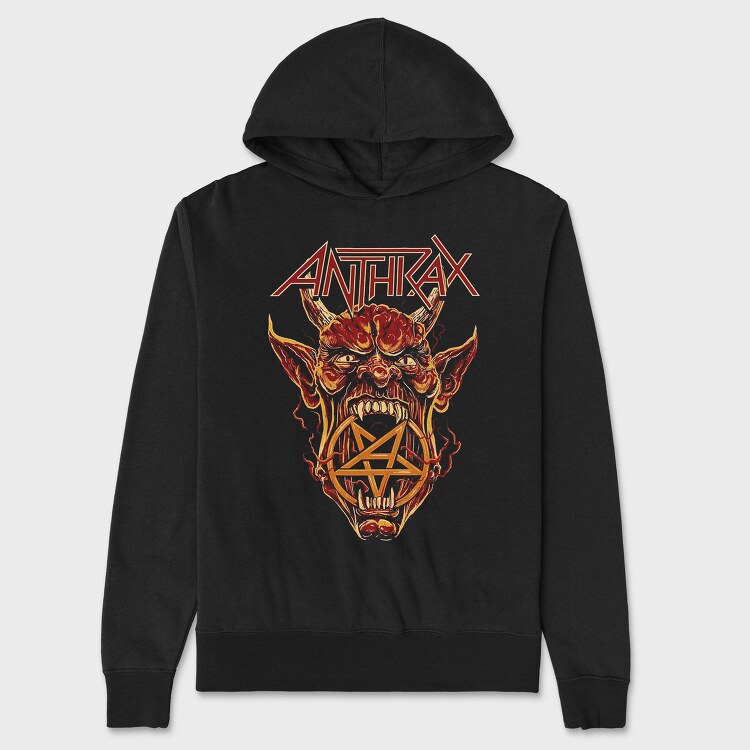 Anthrax Devil Pentagram, Hanorac Oversize Barbati (Unisex)