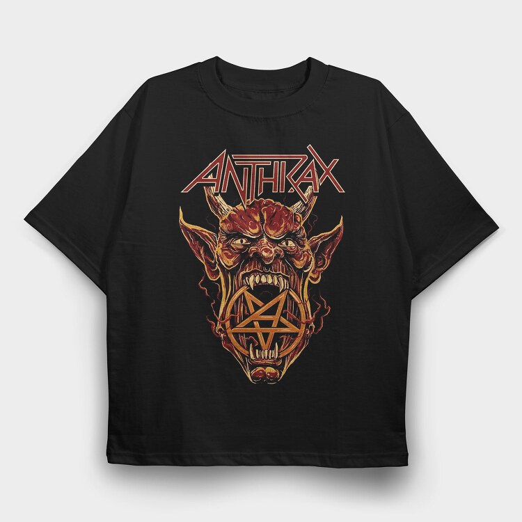 Anthrax Devil Pentagram, Tricou Oversize Barbati (Unisex)