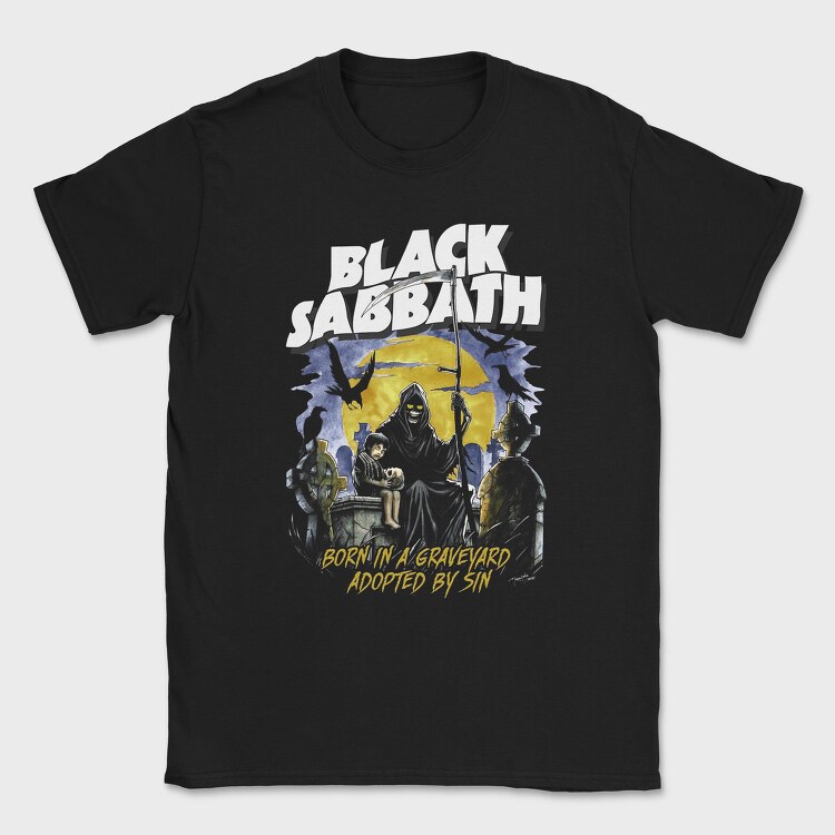 Black Sabbath Graveyard Sin, Tricou Barbati (Unisex)