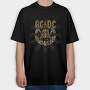 Acdc Bell Flames Eyes 2, Tricou Oversize Barbati (Unisex)