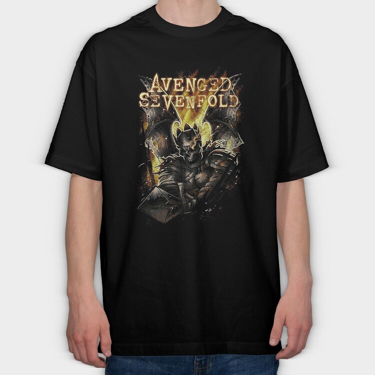 Avenged Sevenfold Flames Flower, Tricou Oversize Barbati (Unisex)
