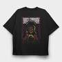 Grim Reaper Flames Crosses 2, Tricou Oversize Barbati (Unisex)