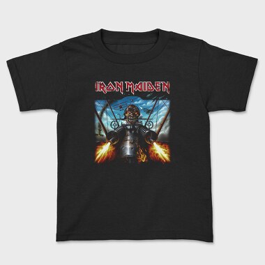 Iron Maiden Robot Face Flames, Tricou Copii