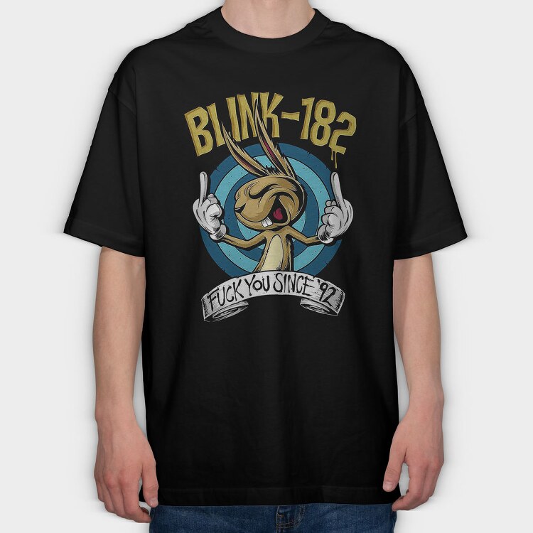 Bunny Eyes Flames 182 Funny Sarcastic, Tricou Oversize Barbati (Unisex)