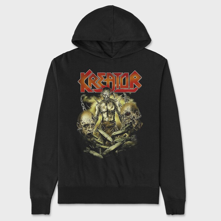 Kreator Skull Flames Eyes 2, Hanorac Oversize Barbati (Unisex)