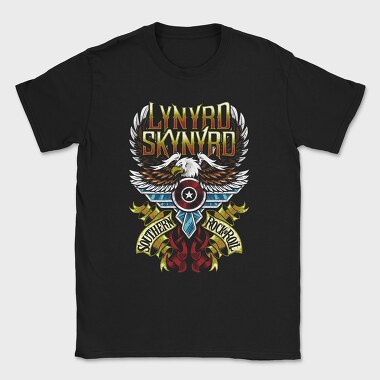 Lynnyrd Skynyrd Eagle Flag Flames 2, Tricou Barbati (Unisex)