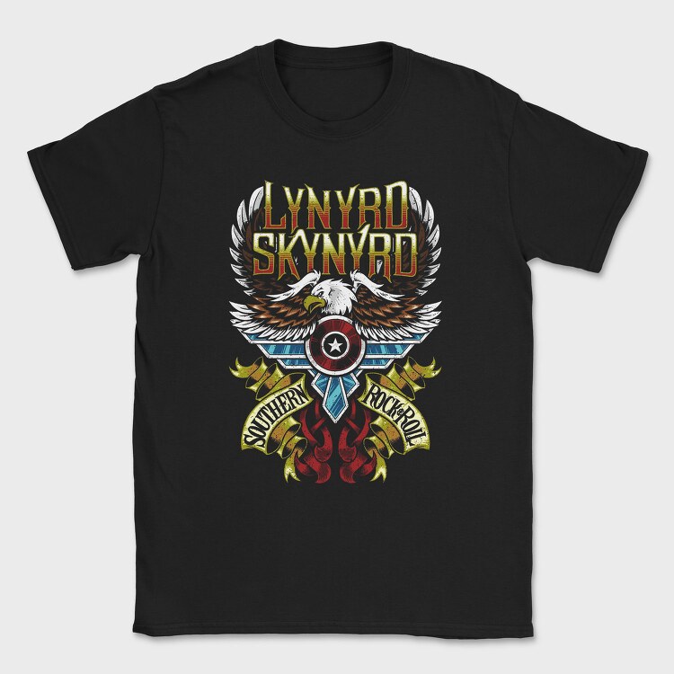 Lynnyrd Skynyrd Eagle Flag Flames 2, Tricou Barbati (Unisex)