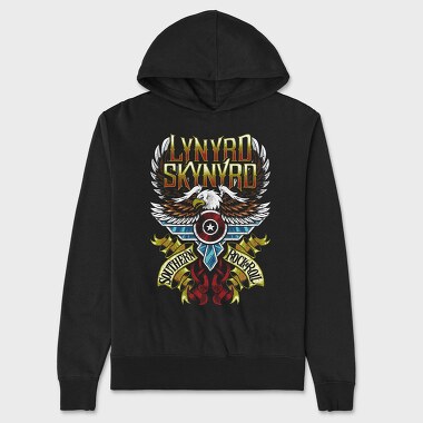 Lynnyrd Skynyrd Eagle Flag Flames 2, Hanorac Oversize Barbati (Unisex)