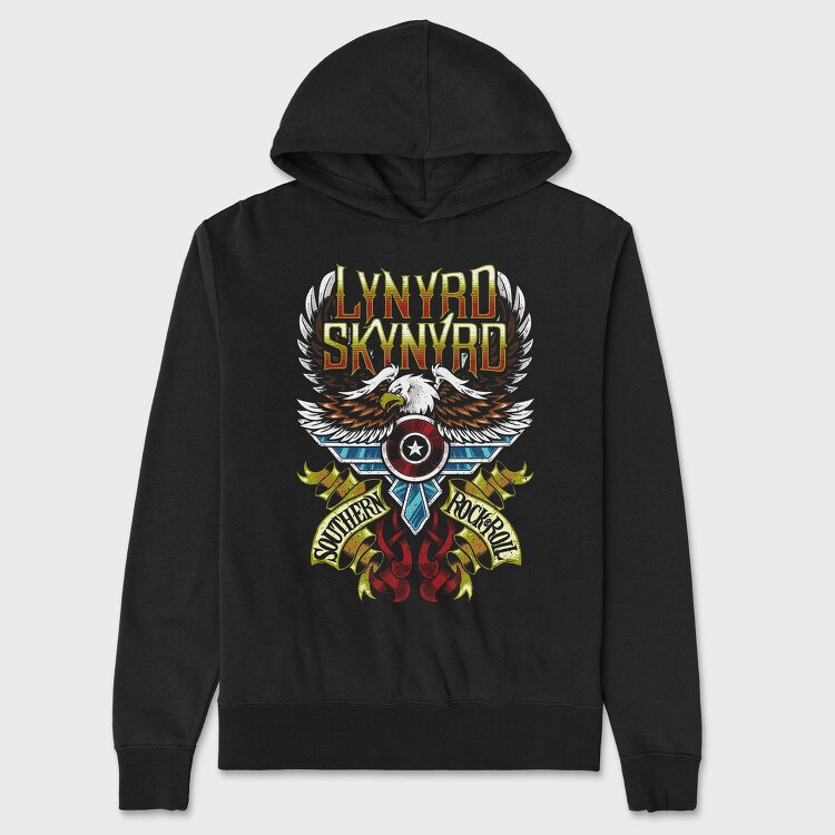 Lynnyrd Skynyrd Eagle Flag Flames 2, Hanorac Oversize Barbati (Unisex)