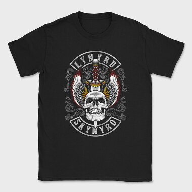 Lynnyrd Skynyrd Flames Flag Skull 2, Tricou Barbati (Unisex)