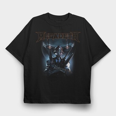 Megadeth Robot Face Eyes, Tricou Oversize Barbati (Unisex)