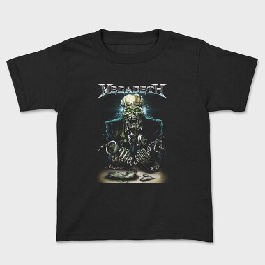 Megadeth Skull Planet Flames 2, Tricou Copii