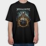 Megadeth Skull Planet Flames, Tricou Oversize Barbati (Unisex)