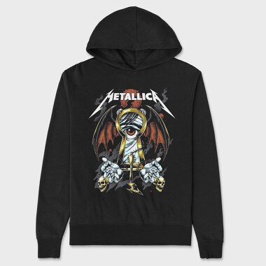 Metallica Eyes Flames Guitarist, Hanorac Oversize Barbati (Unisex)