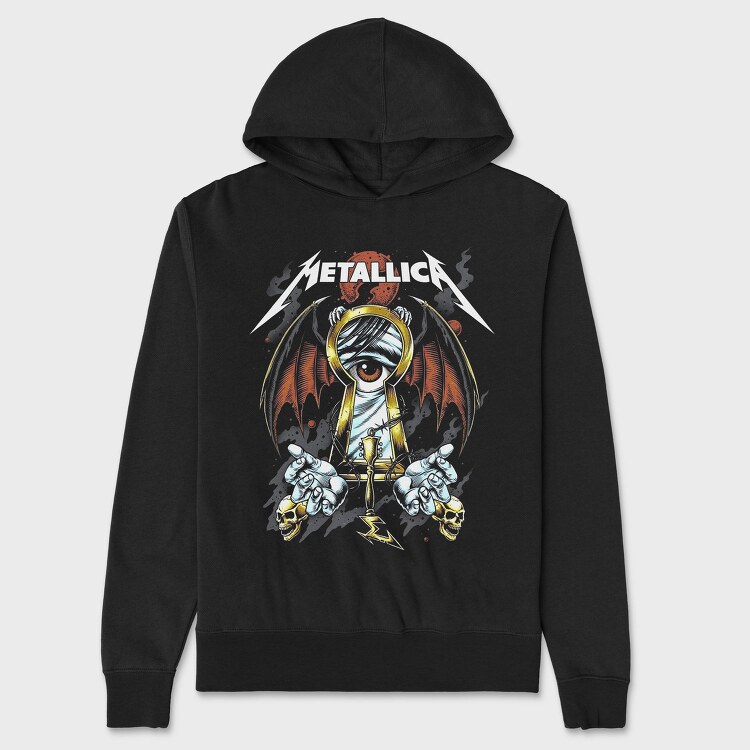 Metallica Eyes Flames Guitarist, Hanorac Oversize Barbati (Unisex)