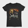 Metallica Skull Flames Red Eyes, Tricou Femei