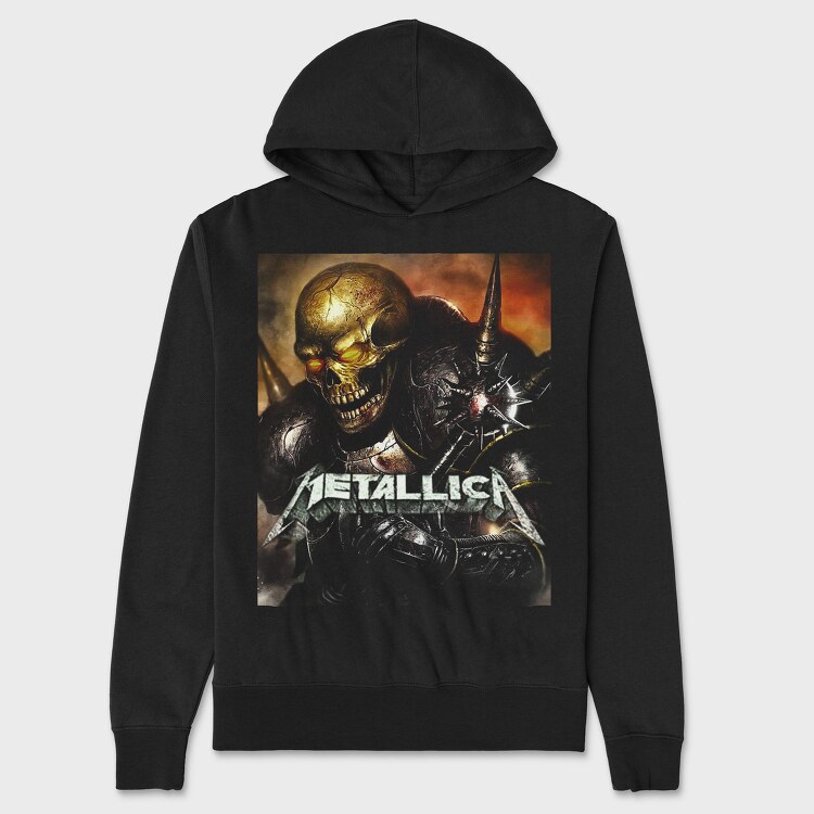 Metallica Skull Flames Red Eyes, Hanorac Oversize Barbati (Unisex)