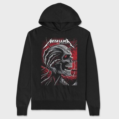Metallica Skull Red Eyes, Hanorac Oversize Barbati (Unisex)