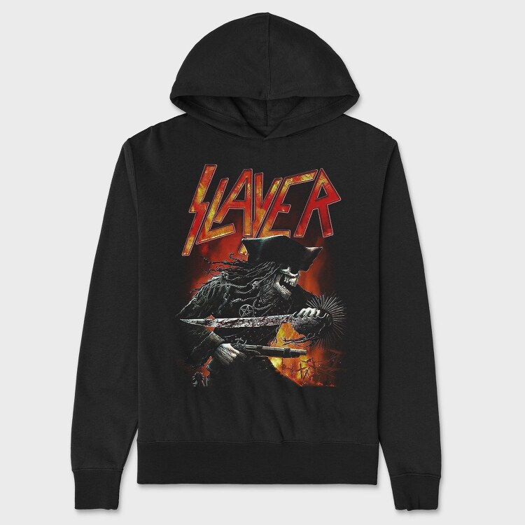 Slayer Flames Pentagram Eyes, Hanorac Oversize Barbati (Unisex)