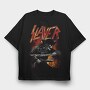 Slayer Flames Pentagram Eyes, Tricou Oversize Barbati (Unisex)